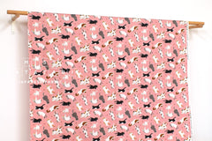 Japanese Fabric Oyako Cats - pink - 50cm