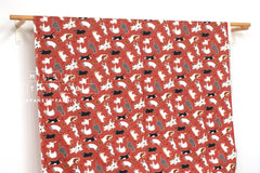 Japanese Fabric Oyako Cats - tomato red - 50cm