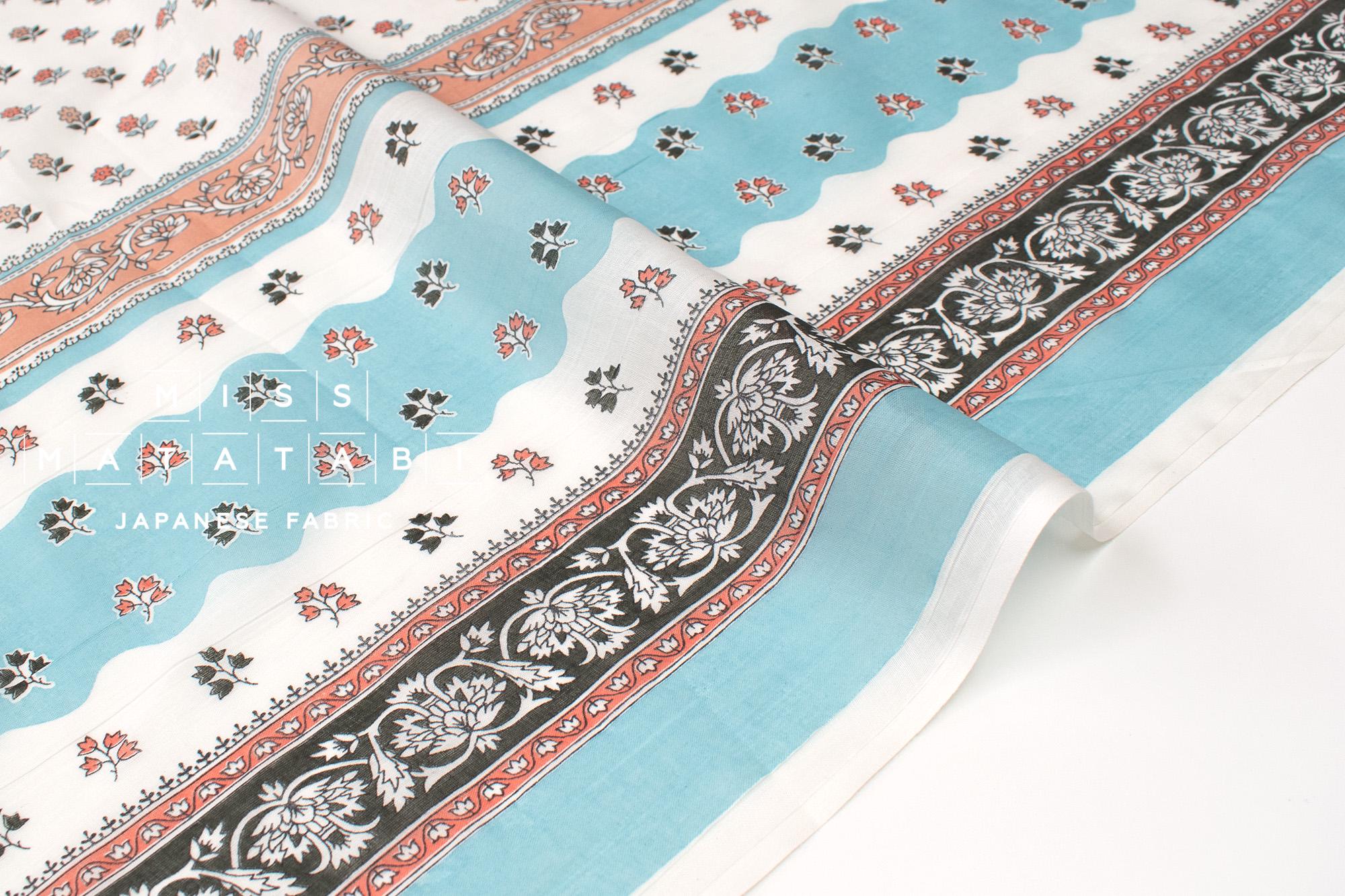 Hand Printed Indian Cotton Voile - B3 - 50cm