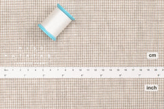 DEADSTOCK Japanese Fabric Yarn-dyed 100% Linen Tiny Herringbone with Red Selvedge - 50cm