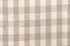 DEADSTOCK Japanese Fabric Yarn-dyed 100% Linen Large Check with Red Selvedge - 50cm