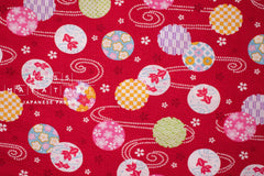 Japanese Fabric Natsu Matsuri Ripple - red - 50cm