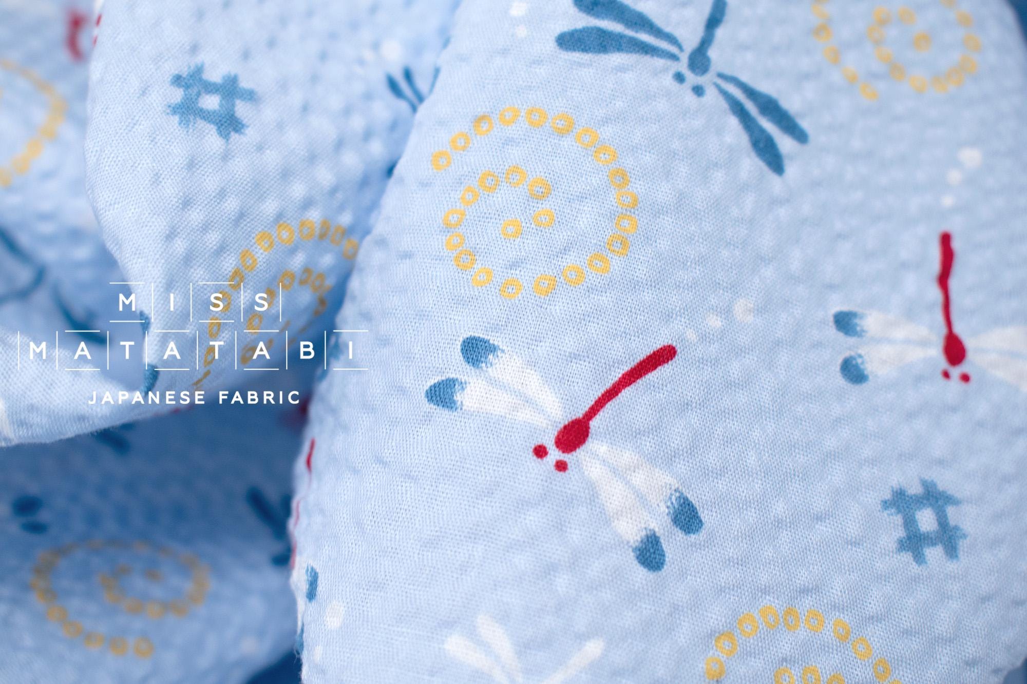 Japanese Fabric Tombo Ripple - light blue - 50cm