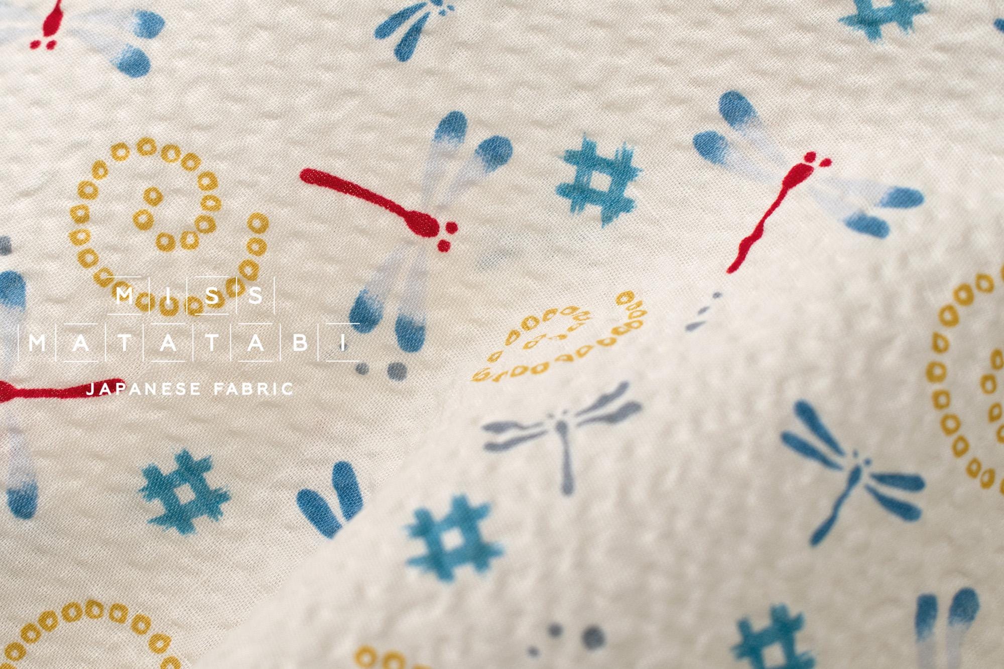 Japanese Fabric Tombo Ripple - cream - 50cm