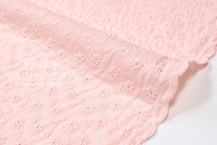 DEADSTOCK Japanese Fabric Embroidered Cotton Double Gauze III - pink - 50cm