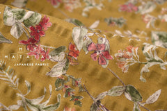 Japanese Fabric Cotton Linen Ripple Nature - pink, orange, mustard - 50cm