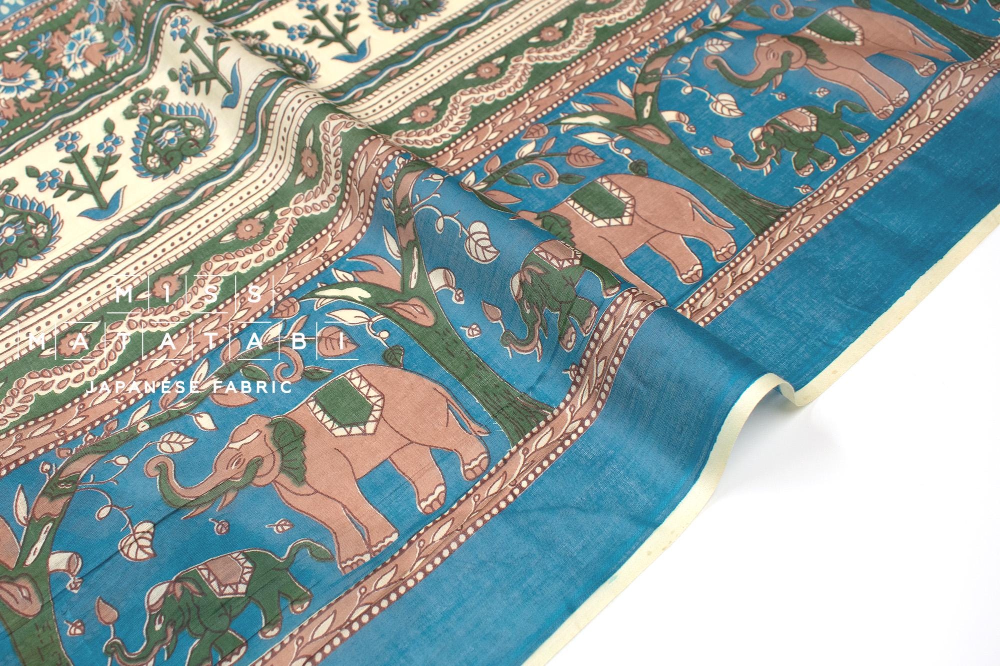 Hand Printed Indian Cotton Voile - C3 - 50cm