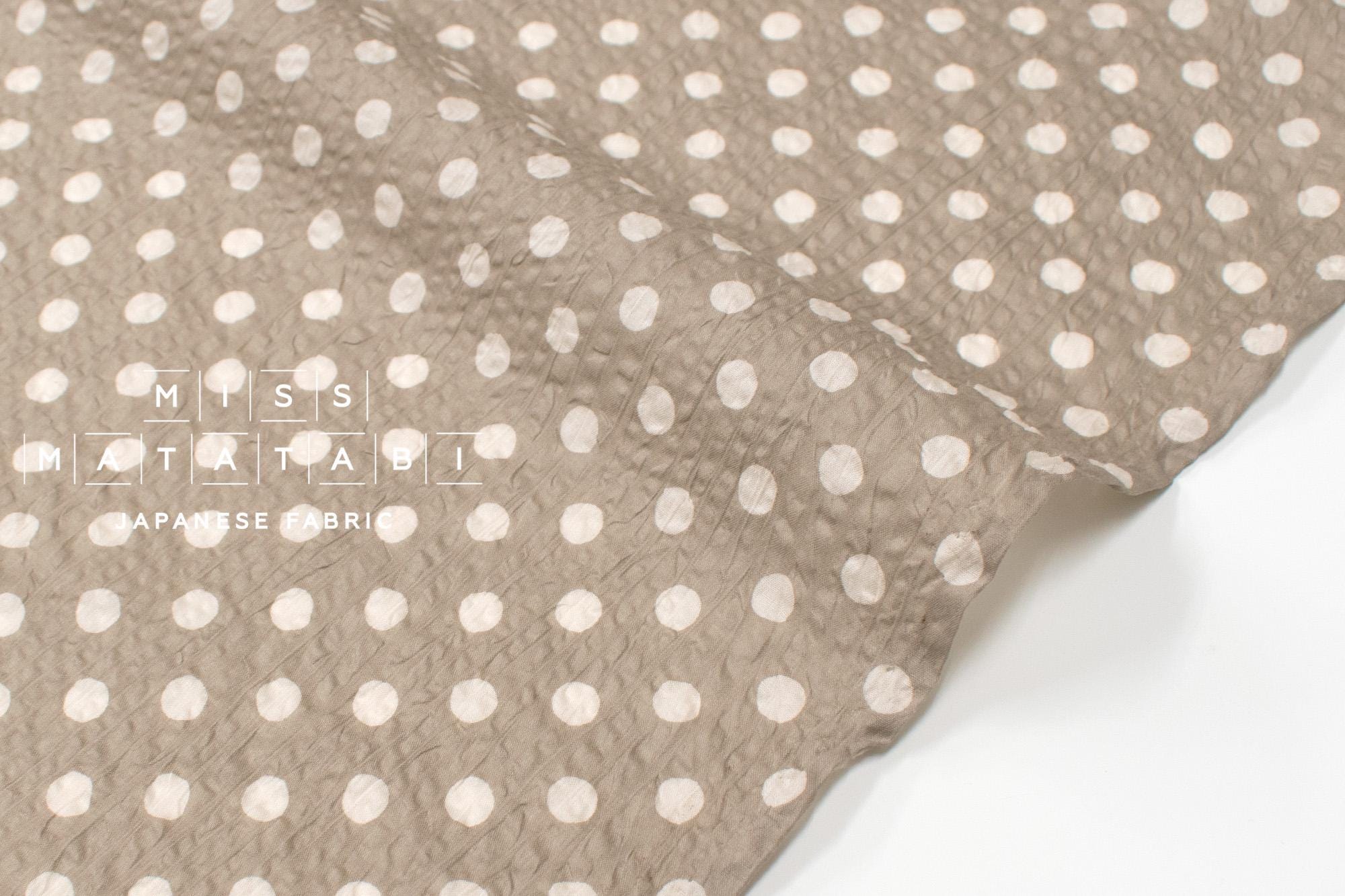 DEADSTOCK Japanese Fabric Dotty Ripple - taupe - 50cm