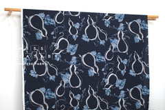 DEADSTOCK Japanese Fabric Hyotan - navy blue - 50cm