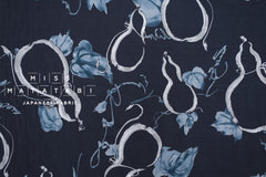 DEADSTOCK Japanese Fabric Hyotan - navy blue - 50cm