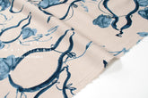 DEADSTOCK Japanese Fabric Hyotan - greige, blue - 50cm