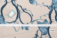 DEADSTOCK Japanese Fabric Hyotan - greige, blue - 50cm