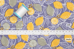 DEADSTOCK Japanese Fabric Lemons - lavender haze - 50cm