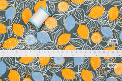 DEADSTOCK Japanese Fabric Lemons - green - 50cm