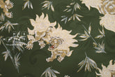 Japanese Fabric Komainu - green, metallic gold - 50cm
