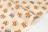 Japanese Fabric Little Shiba - cream - 50cm