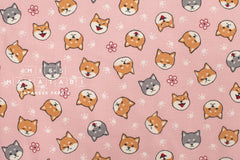 Japanese Fabric Little Shiba - cream - 50cm
