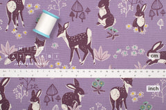 DEADSTOCK Japanese Fabric Woodland Creatures II - lilac - 50cm