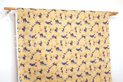 DEADSTOCK Japanese Fabric Woodland Creatures II - karashi - 50cm