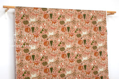 DEADSTOCK Japanese Fabric Woodland Creatures I - dusty clay - 50cm