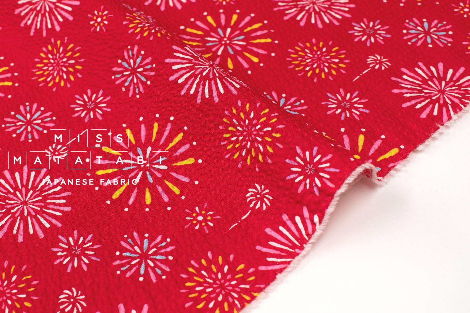 Japanese Fabric Hanabi Ripple - red - 50cm