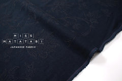DEADSTOCK Embroidered Floral - navy blue
