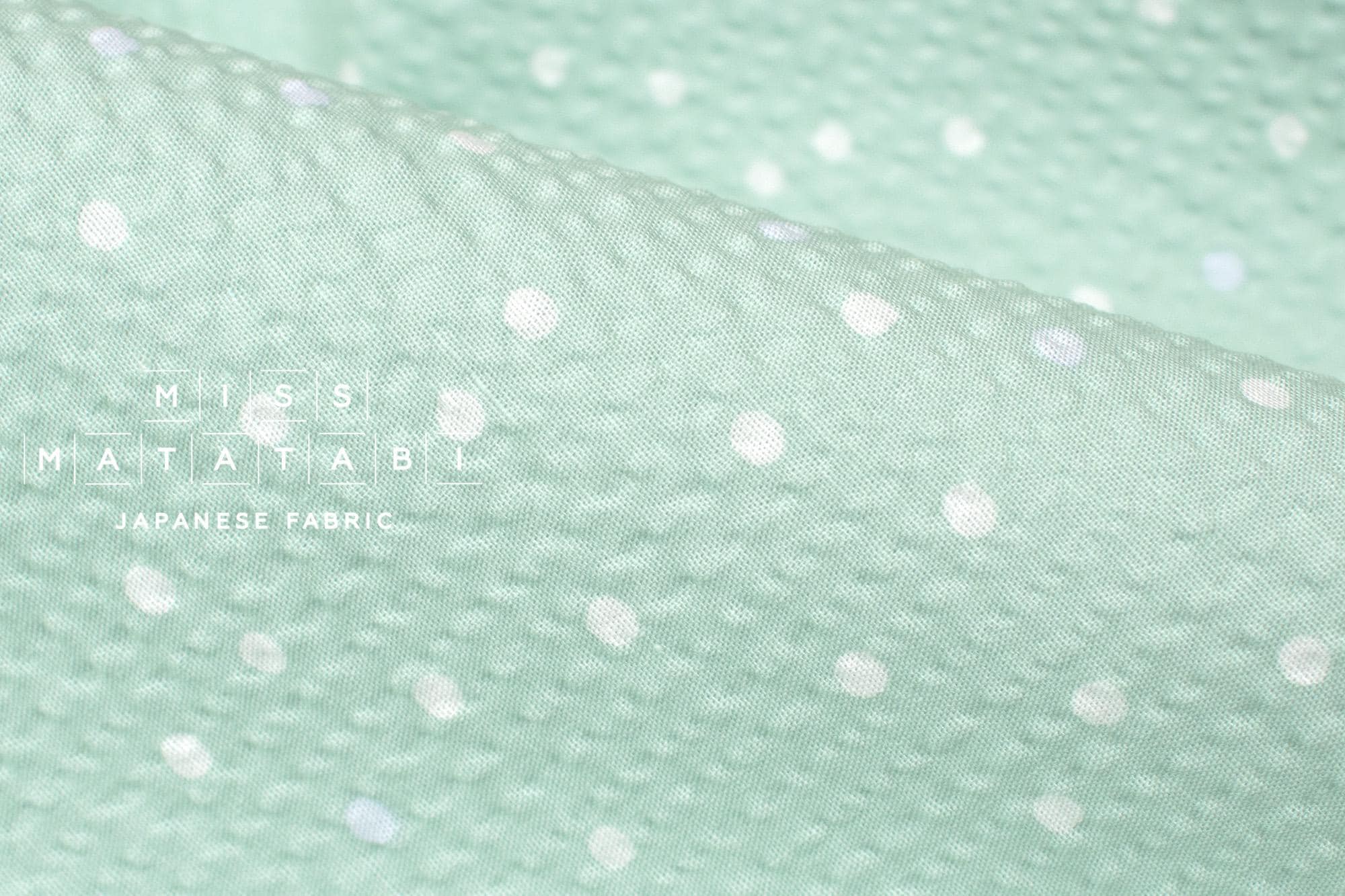 Japanese Fabric Multi Dots Ripple - mint - 50cm