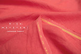 DEADSTOCK Japanese Fabric Shokunin Collection Orihimedaki Washed Linen - coral - 50cm