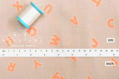 Japanese Fabric Neon Letters - orange - 50cm