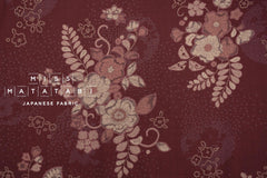 Japanese Fabric Tsujigahana - wine red - 50cm