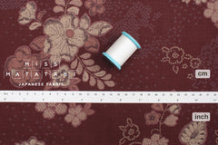 Japanese Fabric Tsujigahana - wine red - 50cm