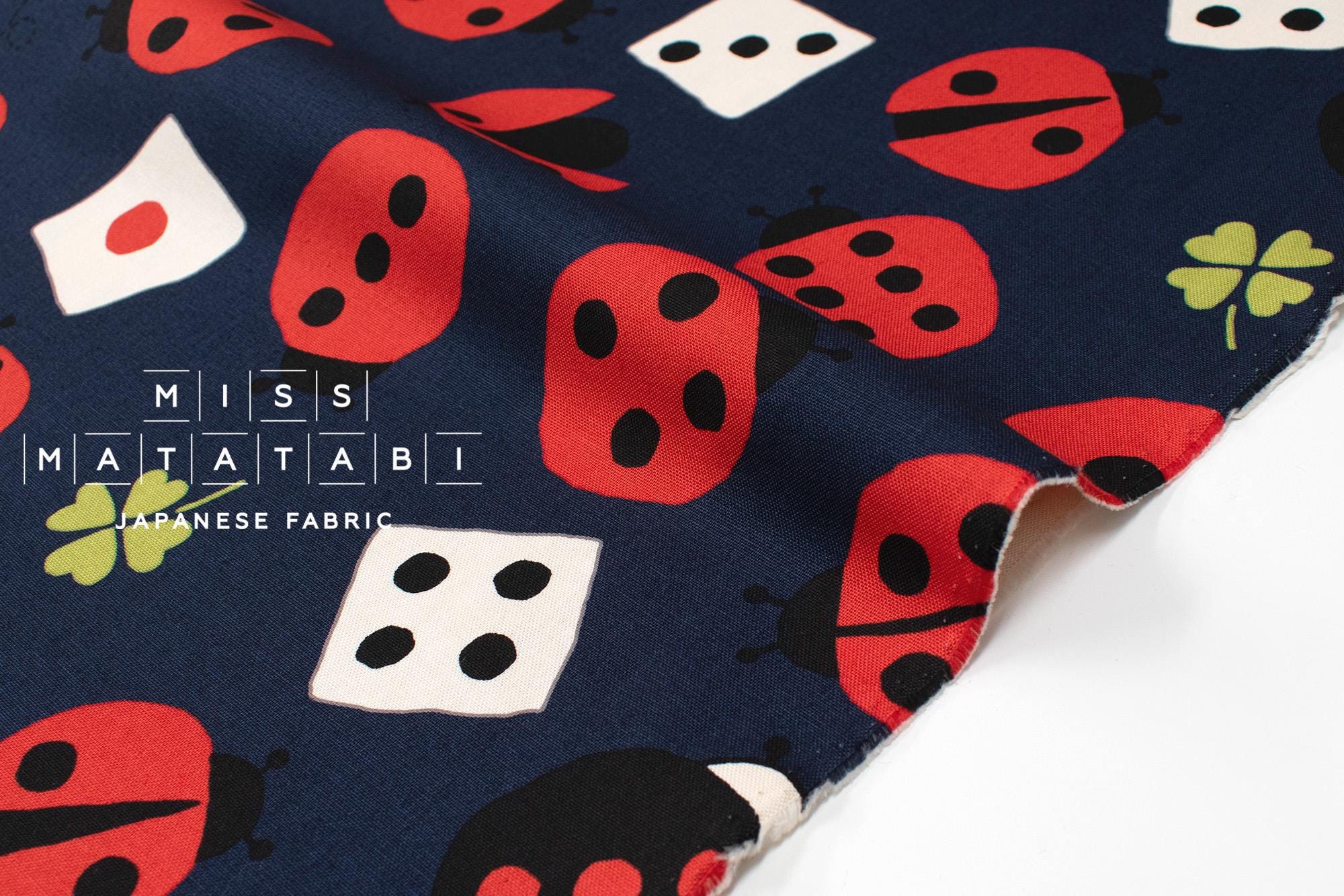 Japanese Fabric Good Luck Symbols - navy blue - 50cm