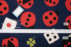Japanese Fabric Good Luck Symbols - navy blue - 50cm