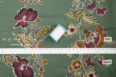 Japanese Fabric Trailing Floral - green - 50cm