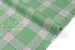DEADSTOCK Japanese Fabric Yarn Dyed Check - green - 50cm