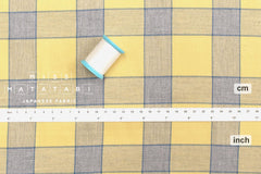 DEADSTOCK Japanese Fabric Yarn Dyed Check - yellow - 50cm