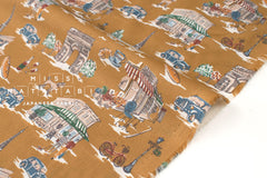 Japanese Fabric Paris City - ocher - 50cm