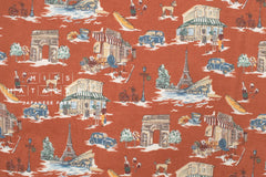 Japanese Fabric Paris City - terracotta - 50cm