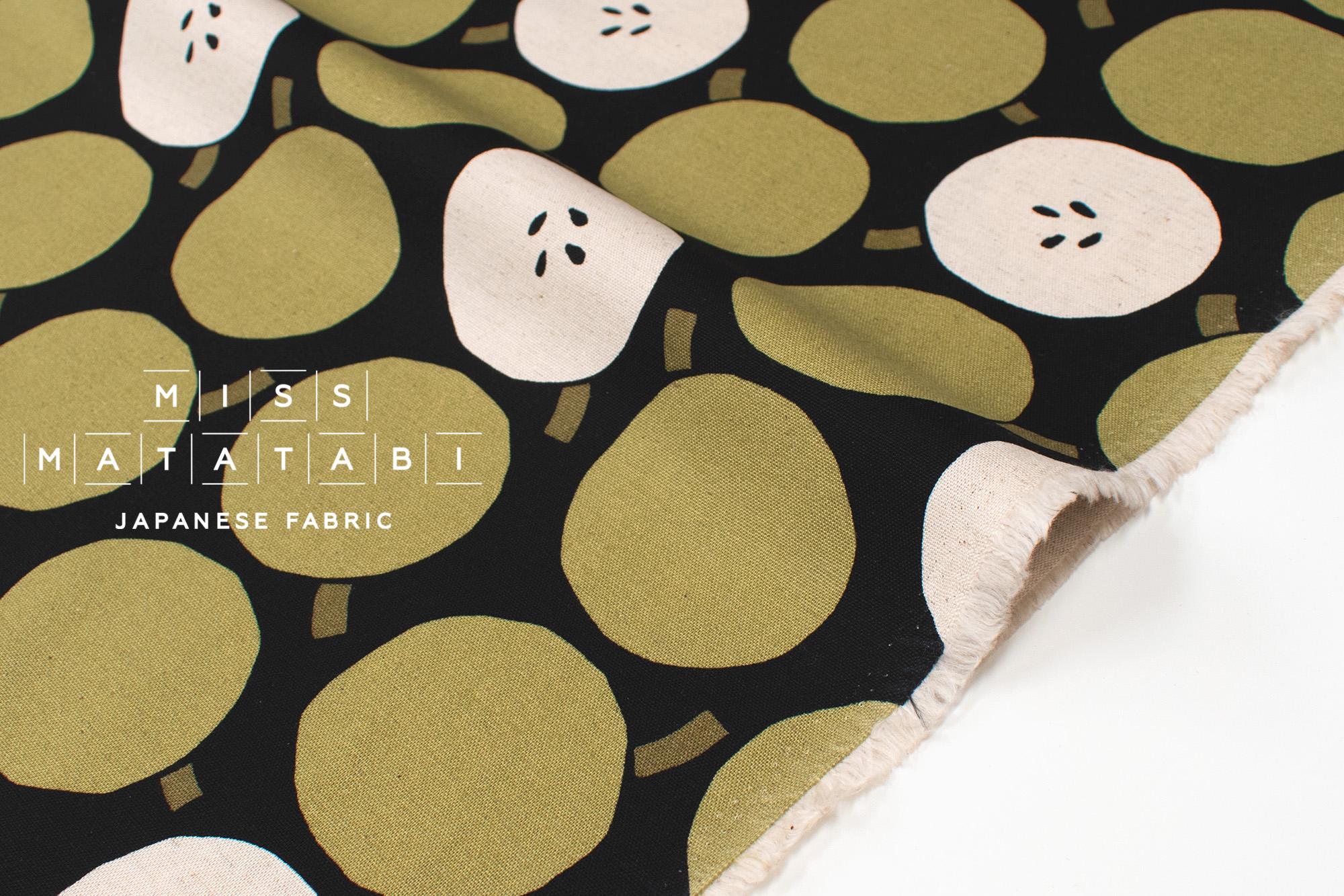 Japanese Fabric Apples - black - 50cm