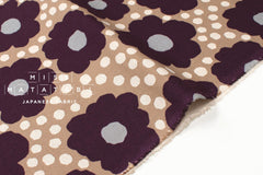 Japanese Fabric Pop Floral - purple, grey - 50cm