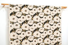 Japanese Fabric Poppies - black background - 50cm