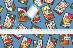 Japanese Fabric Hanafuda - blue - 50cm