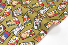Japanese Fabric Hanafuda - olive - 50cm