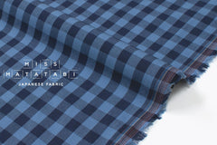 DEADSTOCK Japanese Fabric Yarn-dyed Linen Blend Shirting - blue - 50cm