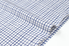 DEADSTOCK Japanese Fabric Yarn-dyed Linen Blend Shirting - blue, white - 50cm