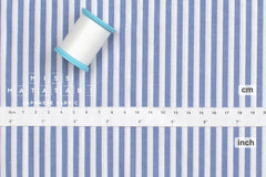 DEADSTOCK Japanese Fabric Yarn-dyed Linen Blend Shirting - blue stripes - 50cm