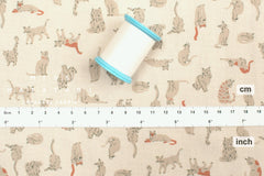 Japanese Fabric Nyan Cat Brushed Cotton - sand - 50cm