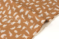 Japanese Fabric Nyan Cat Brushed Cotton - terracotta clay - 50cm