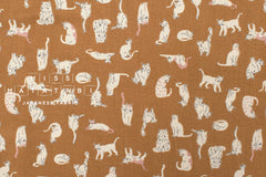 Japanese Fabric Nyan Cat Brushed Cotton - terracotta clay - 50cm