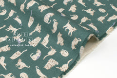 Japanese Fabric Nyan Cat Brushed Cotton - green - 50cm